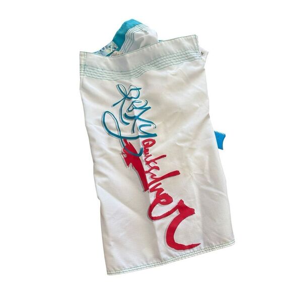 Y2K ROXY Quiksilver Women's Board Shorts Size 3 White Blue Surf Swim Vintage - Picture 5 of 7